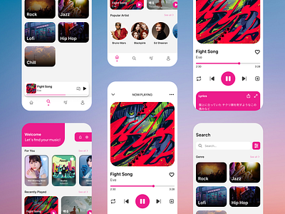 Music Player - Mobile App app design mobile app music player ui