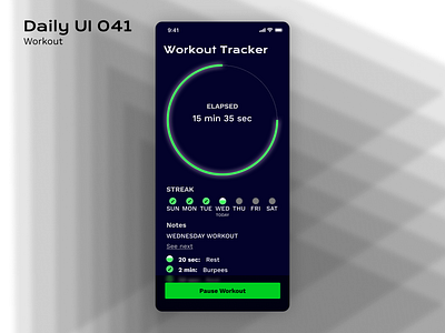 Daily UI 041: Workout Tracker dailyui design figma mobile ui uidesign