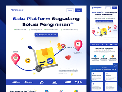 Logistic Landing Page 🚚 branding cargo case study container delivery delivery service landing page landing page ui logistic logistic company logistic website mobile redesign responsive revamp shipment shipping tracking ui ui design web design