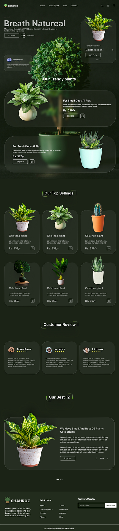 New Home Decor lant Web Design graphic designer landing page design ui uiux design user experience user interface ux web design