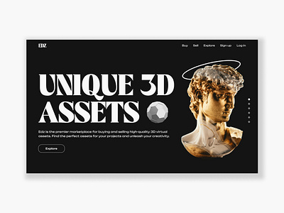 3D Asset Marketplace 3d asset art marketplace marketplace ui ux web design