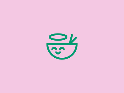Santo Poke bowl brand branding comida food fresh heavenly holy ideas identity illustration kawaii logo mascot mascot logo minimalist pink poke restaurant santo