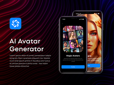 AI Avatar Generator | AI Tools ai avatar ai generated app ai generation ai tools black design freelancer graphic design landing page logo motion graphics ui ui design