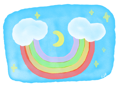 Rainbow Smile digital art illustration painting rainbow watercolor