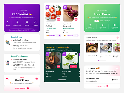 Zepto Robust UI Components banners design system revamp ui style guides ui components visual design zepto zepto ui
