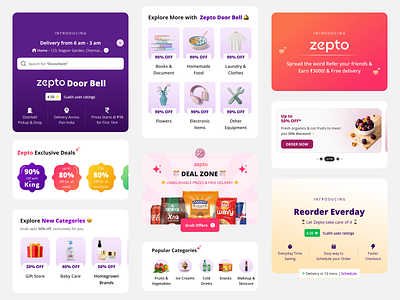 Zepto Robust UI Components branding design system ui components ui design zepto banners zepto revamp ui zepto ui design