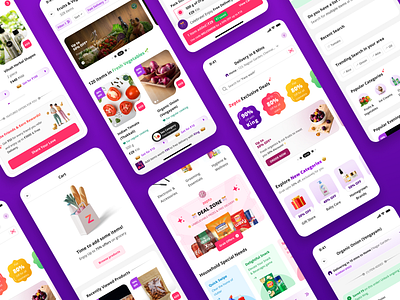 Zepto Revamp New User Experience branding design graphic banners ios app design new ui concept ui user experience visual design zepto re branding design zepto ui screens