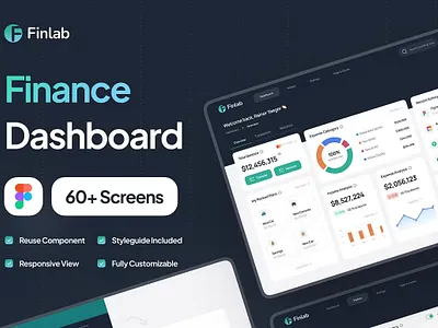 Finlab - Finance Dashboard UI Kit analysis analytics bank budget business dashboard design data dollar expenses finance graph income management money pocket saving transaction transfer wallet website ui kit