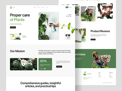 Landing page - Plant Care Guide clean figma guides landing page landing page design plant care ui uiux ux web web design website website design