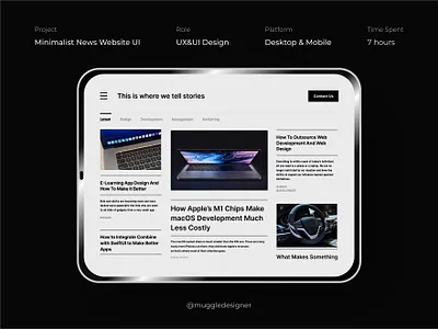 Minimalist News Website UI 3d animation branding design graphic design illustration logo motion graphics ui vector