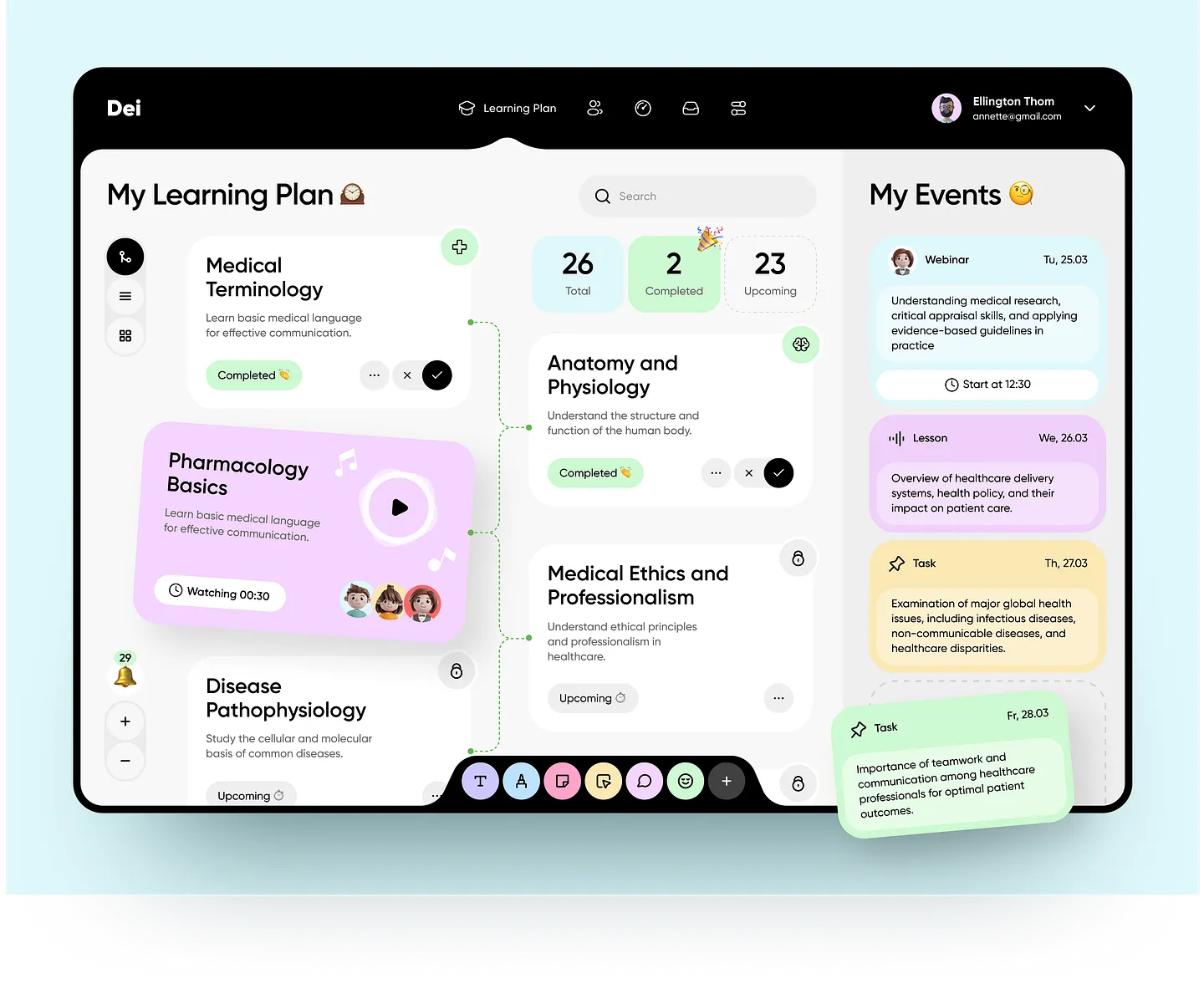 Online Course Website - Interactive Learning Plan Dashboard