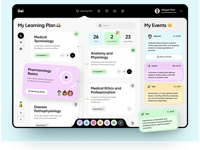 E-learning Platform - Learning Plan Dashboard courses dashboard design digital education e learning educational platform interface learning platform online courses online learning online platform online school ui ux web design website design