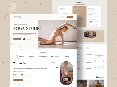 Yoga landing page branding design graphic design illustration logo minimal ui ux vector