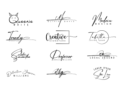 Signature Logo collection animal logo app logo branding calligraphy logo creative logo cursive design graphic design handdrawn logo handwriting hellodesignersumon illustration logo modern logo signature logo ui web logo