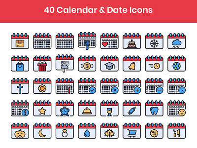 40 Calendar Date Filled Line by Kmg Design on Dribbble