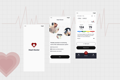 Blood Pressure Monitor App dailyui uxui app design ui uidail ux