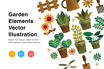Garden Elements Vector Illustration graphics
