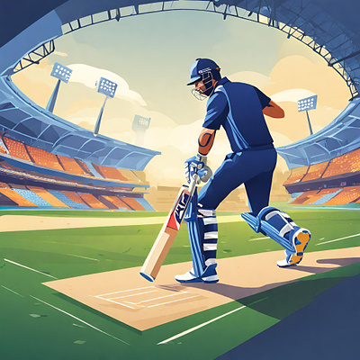 Stepping Up to the Crease: A Vector Illustration of a Cricketer 2danimation 3d aftereffects animation branding design graphic design illustration logo mograph motion graphics ui