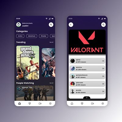 Game Streaming App dailyui figma game mobileapp streaming ui uidesign uiux uiuxdesign ux uxdesign