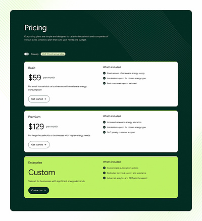 Flow - Pricing dark theme landing page plans pricing saas pricing saas ui ui web design website