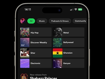 Spotify "Taste Similarity" AI Product Idea animation click through experience mobile music product product idea sketch spotify ui user experience ux