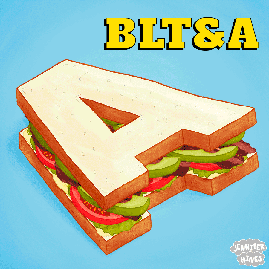 Sandwich Alphabet - A alphabet alphabet series food alphabet food illustration handdrawn handlettered illustration lettering typography