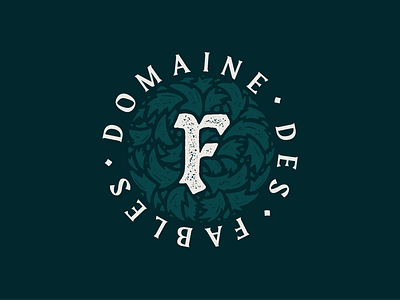 Logo concept - Domaine des fables craft f graphic leaf letter wine