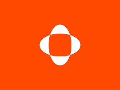 Logo concept - Double oval futurist graphic orange oval round