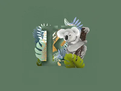 Koala K 36 days 36 days of type animal illustratino book illustration brand identity childrens books childrens illustration design graphic design illustration illustrations illustrator koala koala illustration koalas plant illustration wildlife illustration