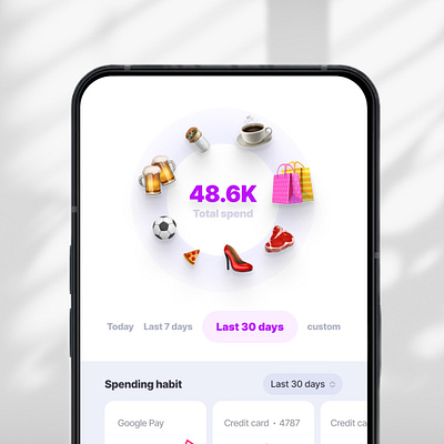 Expense tracker - playful design android animation app clean expense finance fintech inspiration interaction ios micro interaction minimal mobile pattern playful product design tracker ui user experience ux