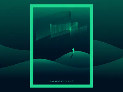 Towards a New Life - Poster branding design graphic design illustration logo typography vector