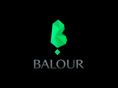 Balour b branding cristal emerald graphic design logo luxury jewellery store monogram store