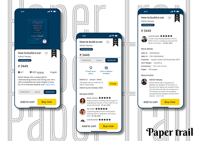 Paper trail - Online book store app app design figma ui