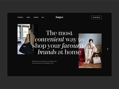 Website Design for Retail Tech Startup branding fashion landing page typography ui webdesign website