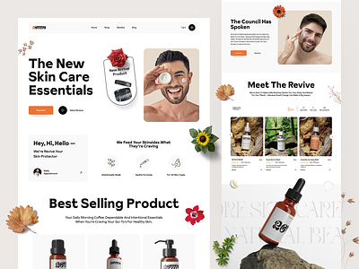 Skin Care Website beauty beauty clinic beauty product branding cosmetics cosmetics website cosmetology design hero section landing page makeup minimal packaging skin skincare web web design webdesign website website design
