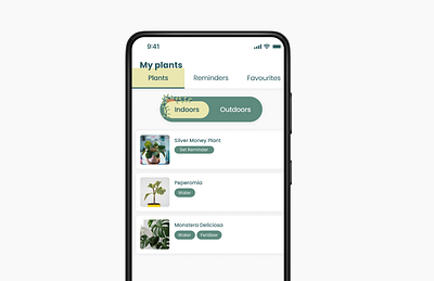 My plants - Indoor & Outdoor plants plant care app ui design ui ux design user interface