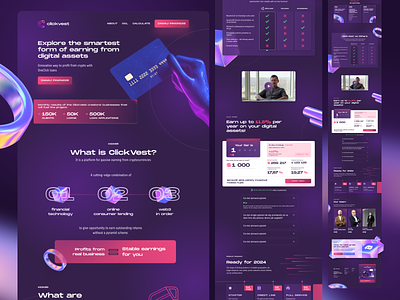 Crypto finance landing page 3d bitcoin crypto cryptocurrency design finance fintech frosted glass futuristic landing page