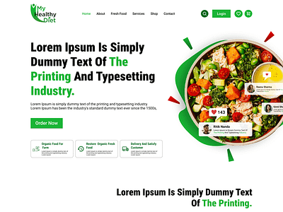 Landing Page branding diet website figma design graphic design landing page my healthy diet resturent website tio design figma top top 10 design trend trensing ui ui design ui ux vegitables