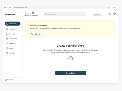 E-commerce WebApp - Email Verification dashboard design ecommerce enterprise figma productdesign ui uidesign ux webapp webapplication