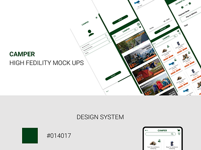 camper app mockup for case study case study design graphical design layout typography ui user expericance ux