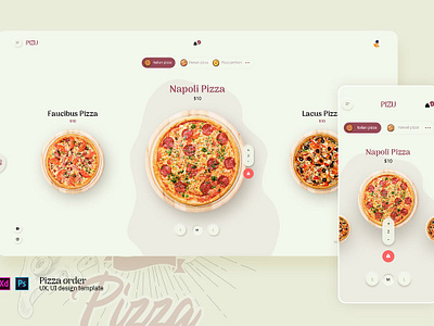 Pizu - Pizza order UI template booking color creative dark delivery interface landing page minimal modern order pizu pizza order ui template restaurant template ui ux website design