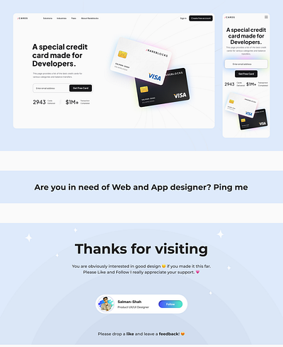 Card's Website + Mobile Responsive App :) 3d animation branding graphic design logo motion graphics ui
