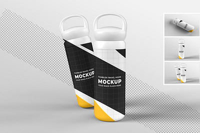 Tumbler Travel Hook Mockup 3d bottle clip clipping path concepts drink exercising horizontal lifestyles merchandise sport thermo tumbler travel hook mockup water