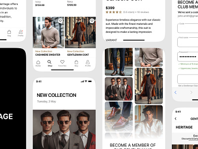 HERITAGE - Mobile App Ecommerce app brand design figma mobile ui ux