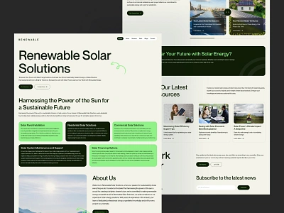 Solar☀️ Energy Landing Page UI Design design energy graphic design landing page layout renewable solar solar landing page solar page design solar power ui ui design ui ux uiux web design webpage design website