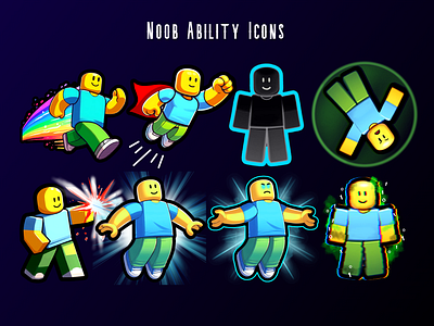 Noob ability icons animation branding design graphic design illustration ui vector