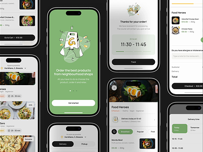 Mobile design - Food Delivery App delivery app food add food delivery app food mobile app illustration mobile design order delivery product design restaurant restaurant app ui ui delivery uiux