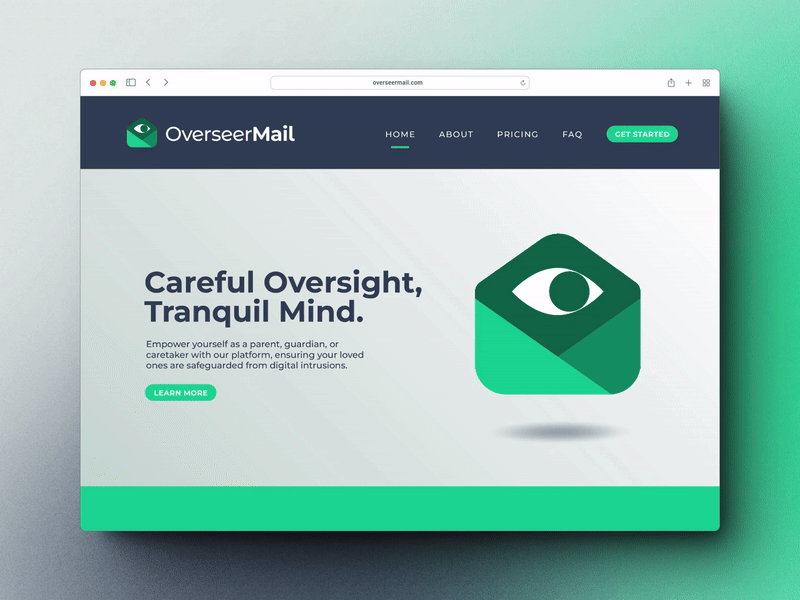 Overseer Mail Branding - Web Design animated logo animated web animation blinking eye branding browser email email provider email service email website eye identity logo mail service mail website overseer mail presentation shots.so web design web ui