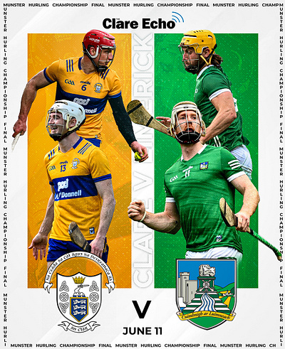 Clare vs Limerick Poster design flyer gaa hurling match poster