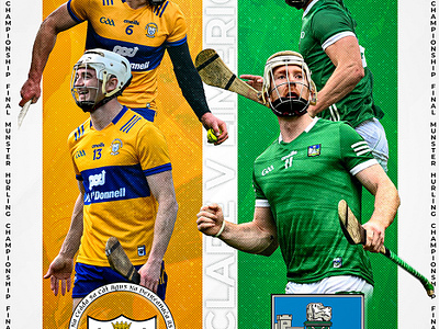 Clare vs Limerick Poster design flyer gaa hurling match poster